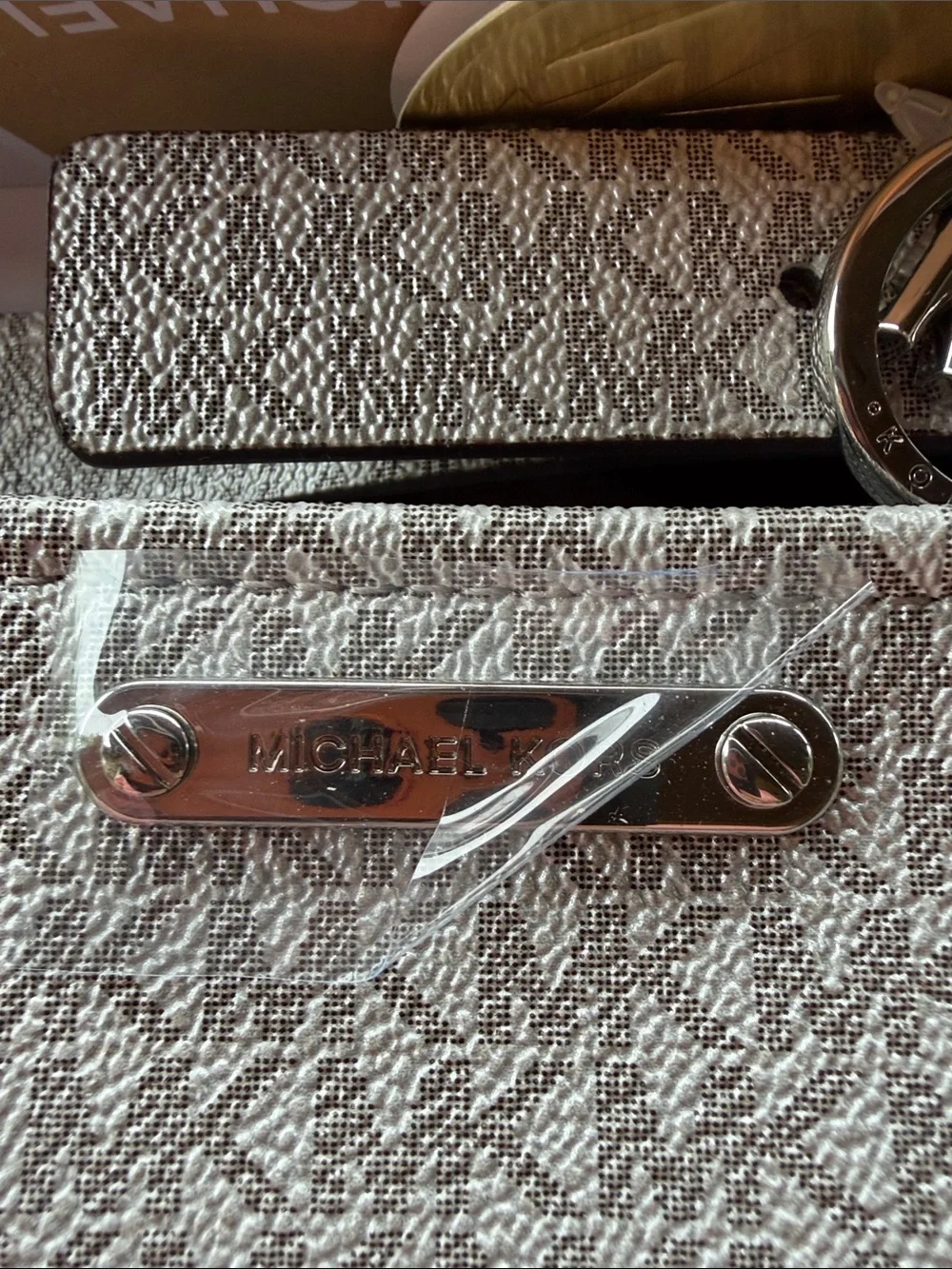 Michael Kors Metallic Silver Logo Belt Bag